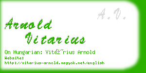 arnold vitarius business card